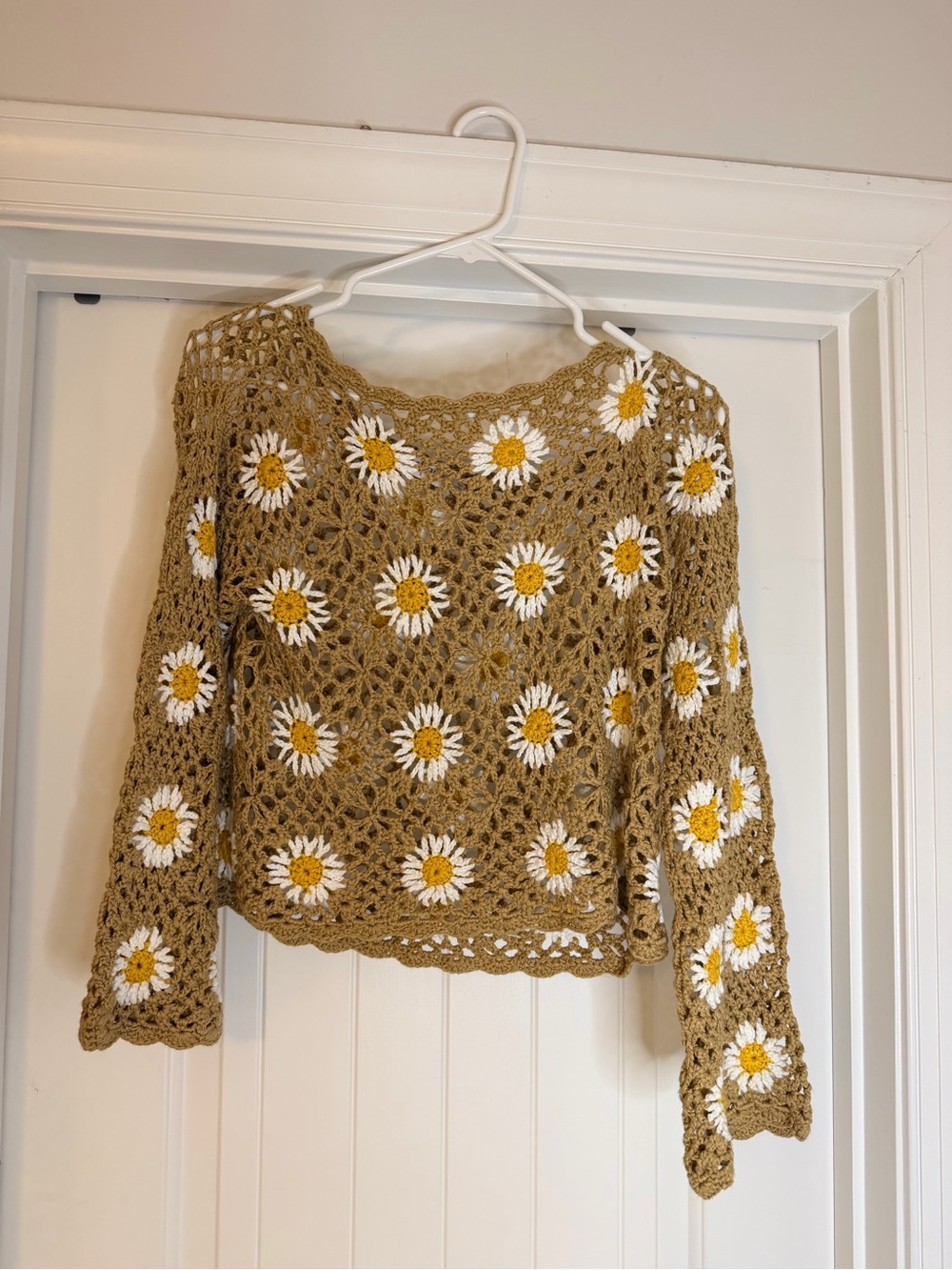 Crochet Daisy boho sweater or cover up
